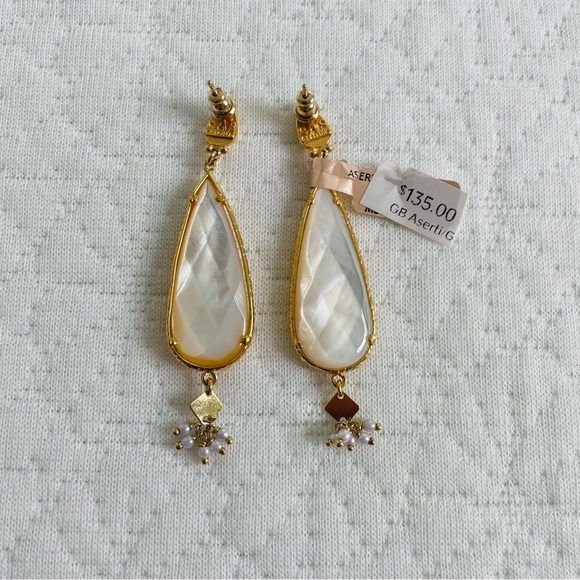 NWT Gas Bijoux Serti Drop Earrings in white - Picture 5 of 8